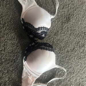 Victoria's Secret Cream and Black Lace Bra Intimates